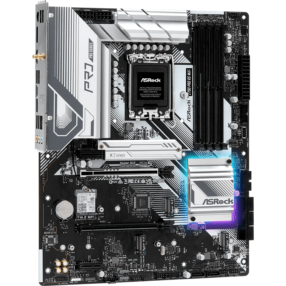 ASRock Z790 Pro RS WiFi 700 Series Intel Motherboard | 90 - MXBL50 - A0UAYZ | - Vektra Computers LLC ASRock Z790 Pro RS WiFi 700 Series Intel Motherboard | 90 - MXBL50 - A0UAYZ | - Vektra Computers LLC